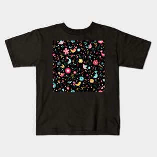 Happy Birds & Florals Kids T-Shirt